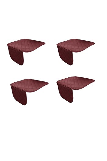 Metru Patrat Set 4 Universal Car Seat Covers, Quilted, Burgundy, Washable, Waterproof