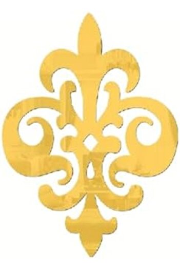 Slasa 40 Golden Acrylic Fleur-de-Lis Reflective Wall Stickers by