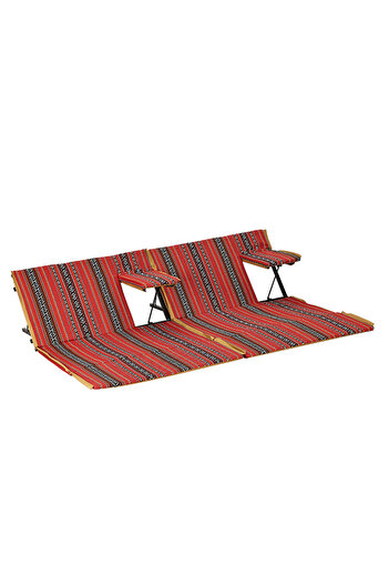 Lawazim Saudi Folding Floor Chair 170x120x4cm Heritage Style Ground Seat with Backrest and Armrests