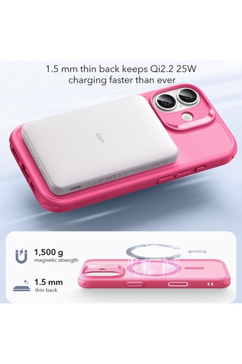 ESR Case for iPhone 17, slim, Classic Hybrid HaloLock, Pink