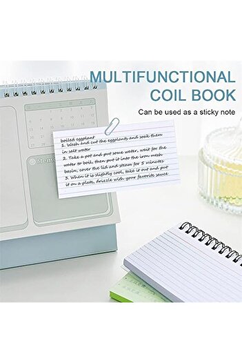 X SPRING Colored Lined Index Cards with Spiral, Ruled Notecards, Multicolor for Home, School and Off