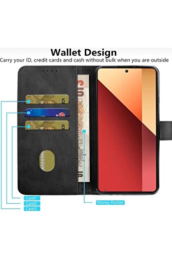m.tk moveteck Samsung Galaxy A17 5g Kılıf 360 Tam Kaplar Deri Dokulu Kapaklı Cüzdan Standlı Kartvizitli Kopçalı