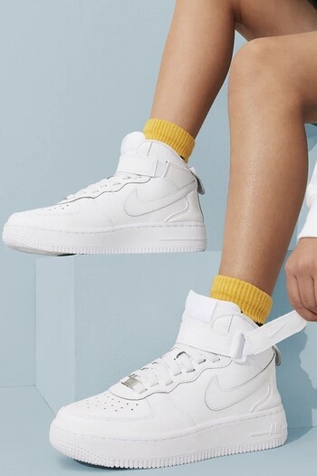 Nike Air Force 1 Mid AF1 Easyon Leather Unisex Sneaker White Справжня шкіра Unisex Повсякденне спортивне взуття