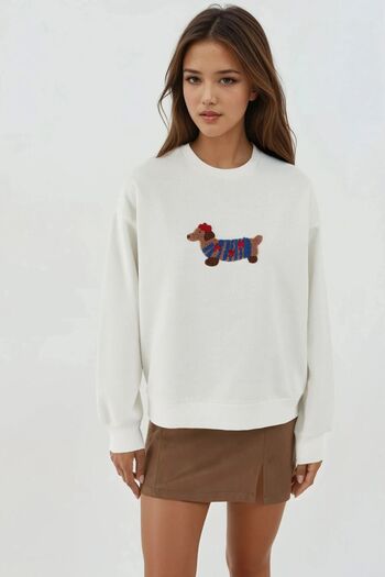 Hiccup Comfortable Fit Embroidered Crew Neck Soft Textured Cotton Sweatshirt