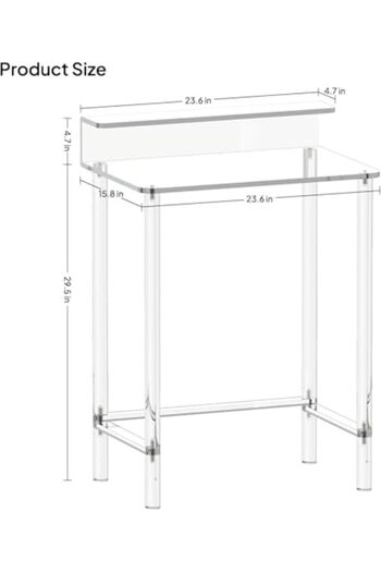Slasa Small Acrylic Vanity Desk by - 60 x 40 x 75 cm