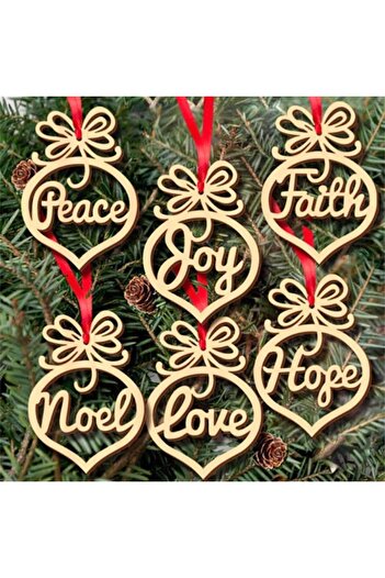 NT ling Set of 12 NT-ling Christmas decorations, wood/textile, /red, 9.7 x 7.2 x 0.3 cm