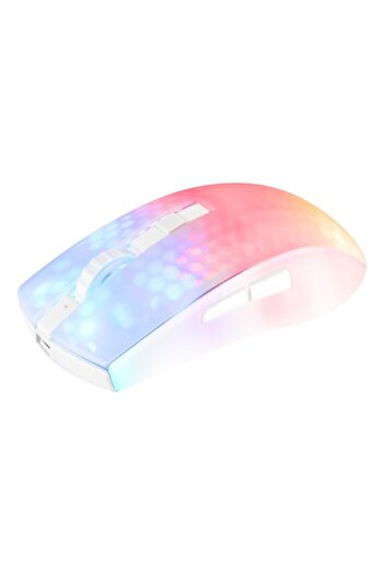 Deltaco Gaming Wireless Gaming Mouse Ultralight with RGB Deltaco Gaming, Semi-transparent, Matte White