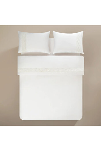 Penelope 100% Cotton Satin Fabric Duvet Cover Set 240X220 cm - Delfina Series