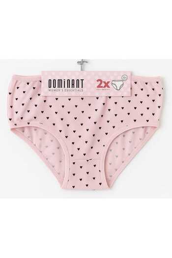 Naz Women's Pink-White 100% Cotton Bato 2-Piece Panties Set