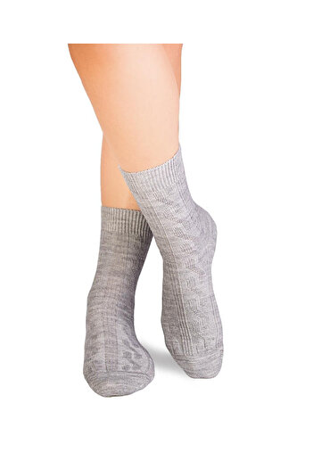 Pirin Hill Thick Wool Braid Socks Grey