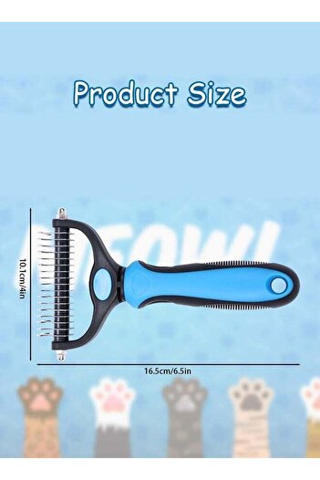 Bukela Double-Sided Pet Brush – Extra Wide, Dogs & Cats (Blue)