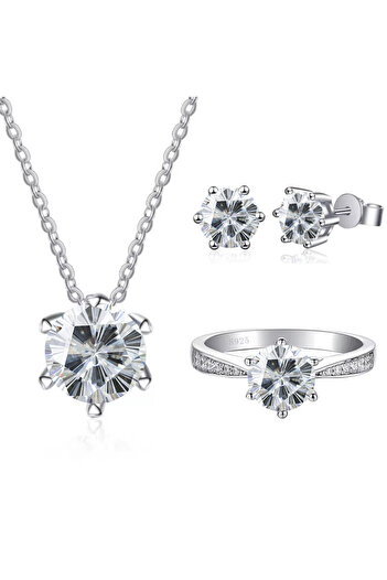 Choice 45cm 7 Sakura Cut JoyceJelly Moissanite Jewelry Set With 1CT D Color VVS 3EX moissanite stone pass d