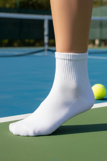 BENİSA ÇORAP Unisex White Half Socks Tennis Socks College Set of 6