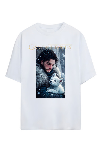 SVART WEAR Game of Thrones-Jon Snow Designed Unisex Oversize Cotton Tshirt
