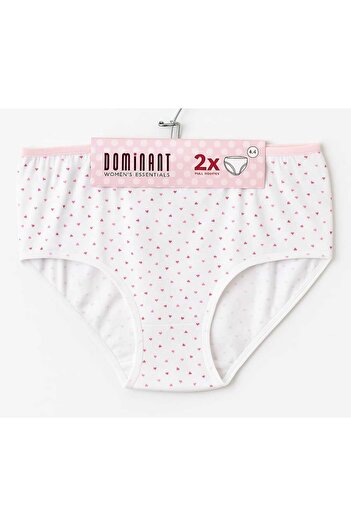 Naz Women's Pink-White 100% Cotton Bato 2-Piece Panties Set