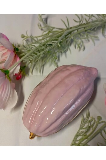 BY.RAYKA PORSELEN El Dekor Cocoa Bean Special Series Porcelain Hand Painting Presentation Plate