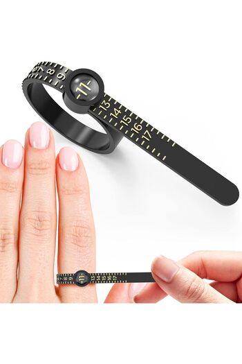 Saharaz Ring Sizer 1-17 Measuring Tool with Magnified, Reusable Finger Size Gauge Jewelry Sizing Tool