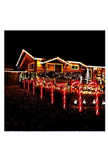 Flippy Decoratiune luminoasa pentru Craciun, Acadele, pentru exterior, incarcare solara, 28 cm
