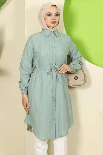 hafsamina Summer Tie-Waist Tunic Mint Hm2811