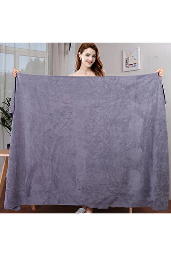 Choice 150x200cm grey high quality thicken Microfiber bath towel, soft high absorption and quick-drying, b