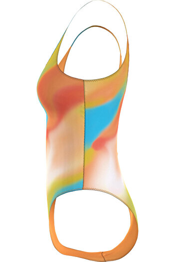 Calvin Klein SCOOP ONE PIECE-PRIN Kadın Sarı Mayo