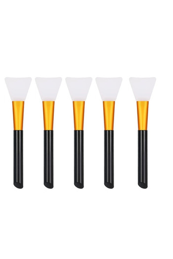 Choice1 5pcs black advanced silicone facial mask brush - mild and soft, suitable for all skin t