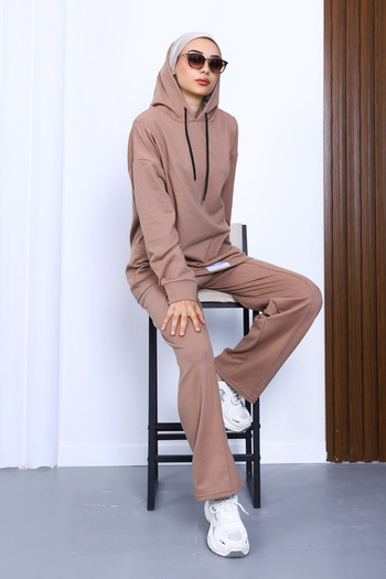 İmajButik Mink Two-Thread Hijab Set with Label on the Front