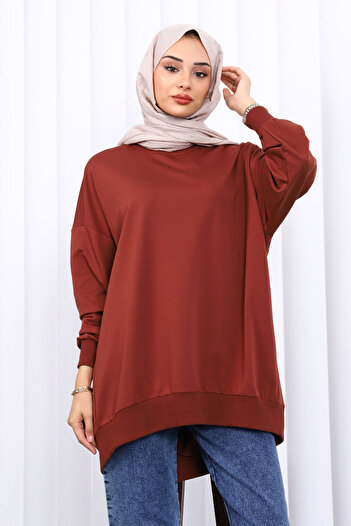 İmajButik Φούτερ Oversize με κοντό μπροστινό μέρος και μακρύ πίσω μέρος