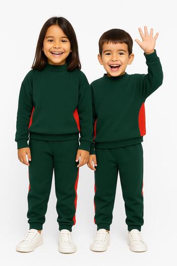 JCKS KİDS Long Sleeve Elastic Waist Double Pocket Tracksuit Set