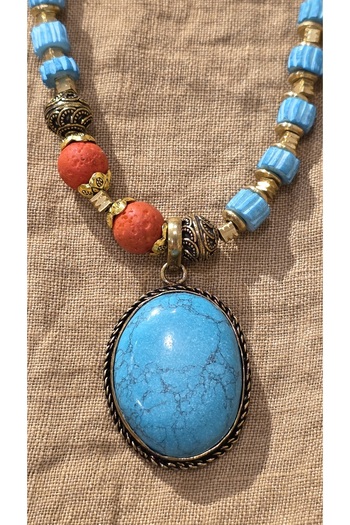 trendbysena Turquoise Coral Natural Stone Necklace