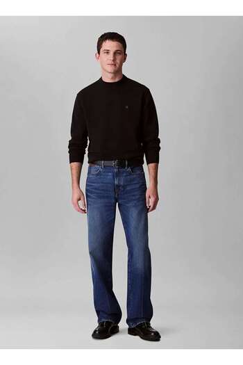 Calvin Klein EU LS COTTON RELAXED CREWNK SWEA Siyah Erkek Kazak