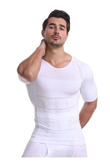 Relax Smart Body Slimming Compression Shirt for Men - White