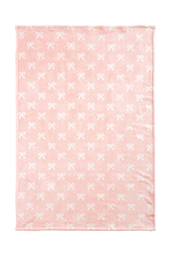 LC Waikiki Lcw Home Pink Bow Printed Tv Blanket 100X150 cm