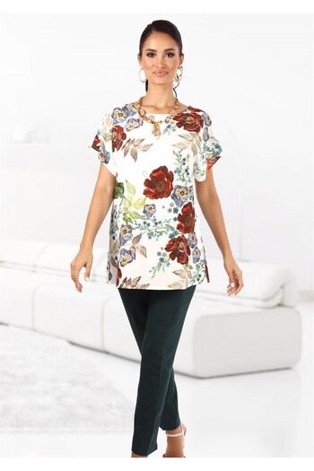 AD Fashion Multicolor printed loose-fit blouse 03B2047i2047 - 52 EU