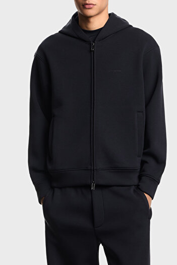 Emporio Armani With Logo Stretch Cotton Regular Fit Hooded Sweat Men's Sweat Em002866 Af17547 Ub118