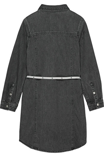Calvin Klein DENIM LS DRESS LIGHT Kadın Antrasit Elbise