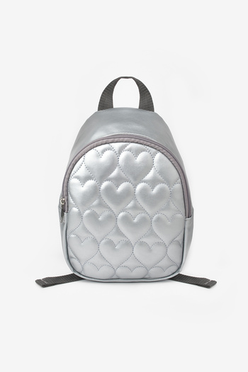 Le Mabelle Silver Heart Patterned Girl's Backpack