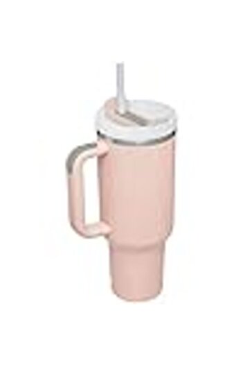 Generic Stanley Quencher H2.0 FlowState Stainless Steel Tumbler with Straw & Handle - 40oz Pink