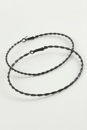 LAMİATAKI Twisted Metal Hoop Earrings 8-9-10 cm