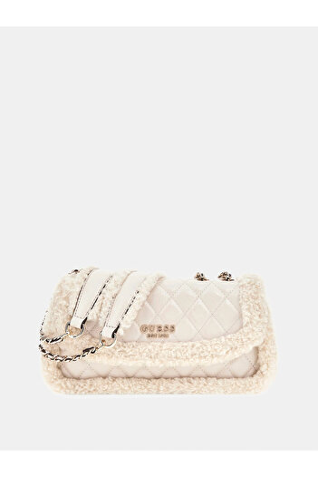 Guess Lida Women's Ecru Shoulder Bag Hwtg8139210-Bon