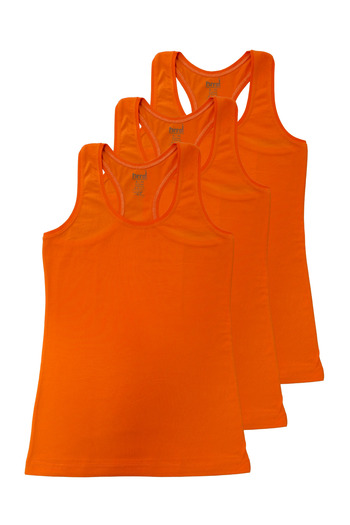 Hmd Women's 3-Pack Colorful Cotton Lycra Slim Fit Strap Tank Top - Comfortable Underwear