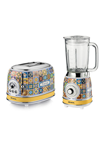 ARIETE Positano 2'li Kahvaltı Seti (Cam Blender + Ekmek Kızartma Makinesi Özel Set) PKHSET01