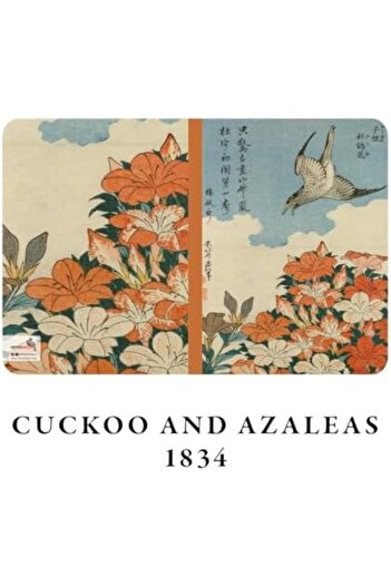 STOREMAX Cuckoo and Azaleas, Hokusai 1834, A4 Notebook Vi, Unlined, Total 64 Pages, Wire Binding, Flexible Cover, O