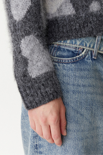 ONLY Women's Onledelie V-Neck Patterned Wool Cardigan 15353090 Gray