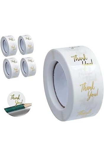 X SPRING Thank You Stickers, 2000 PCS Transparent Round Stickers