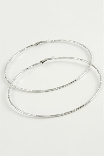 feryal Dotted Metal Hoop Earrings 8-9-10 cm