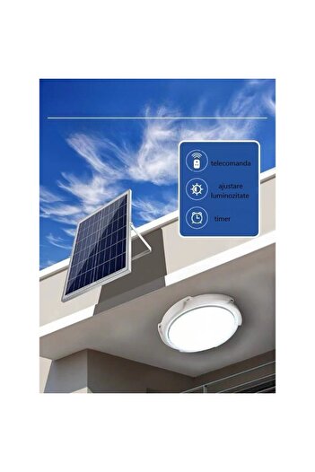 Flippy Plafoniera solara Flippy, 30W, diametru 145MM, cu telecomanda, lungime prelungitor 4.6 m, alb rece