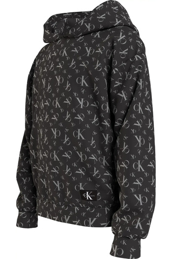 Calvin Klein MONOGRAM GRID AOP HO Erkek Siyah Hoodie