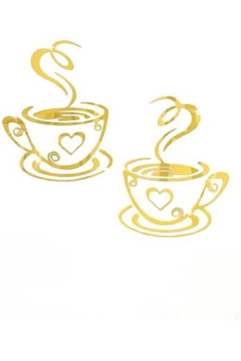 Slasa 3D Acrylic Wall Stickers - Gold (Set of 2)