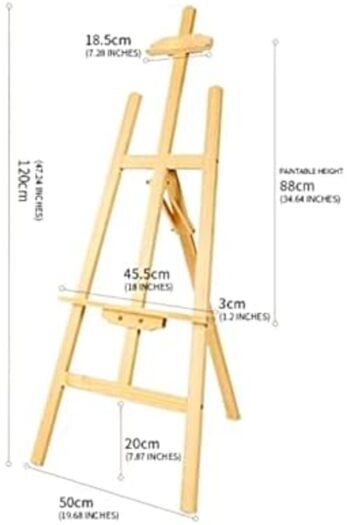 Slasa 120 cm Wooden Stand by - Tripod Easel for Canvas, Signs and Art Display